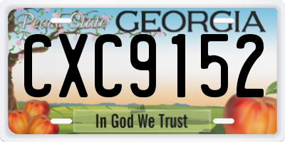 GA license plate CXC9152