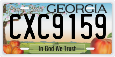 GA license plate CXC9159