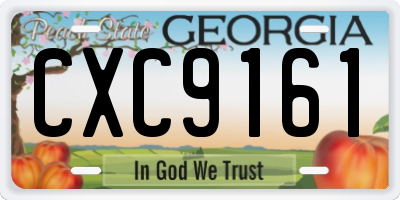 GA license plate CXC9161