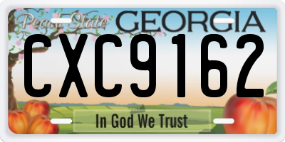 GA license plate CXC9162
