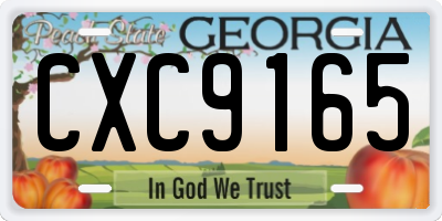 GA license plate CXC9165