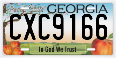 GA license plate CXC9166