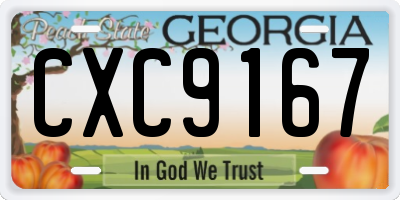 GA license plate CXC9167