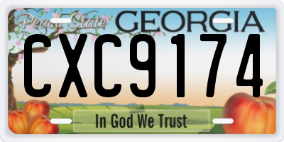 GA license plate CXC9174