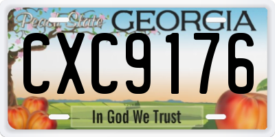 GA license plate CXC9176