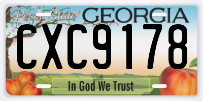 GA license plate CXC9178