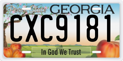 GA license plate CXC9181
