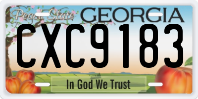 GA license plate CXC9183