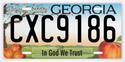 GA license plate CXC9186