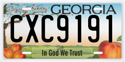 GA license plate CXC9191