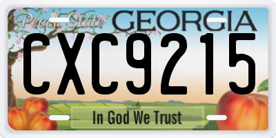 GA license plate CXC9215