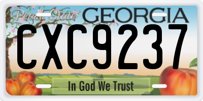 GA license plate CXC9237