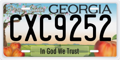 GA license plate CXC9252