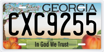 GA license plate CXC9255