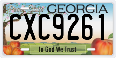 GA license plate CXC9261