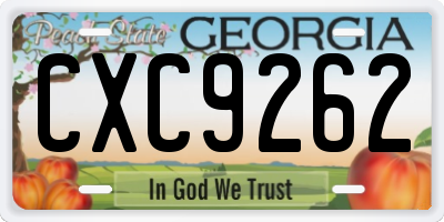 GA license plate CXC9262