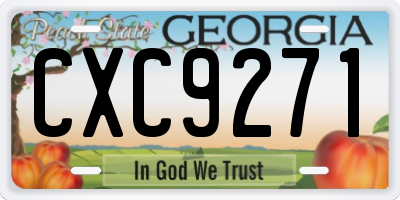 GA license plate CXC9271