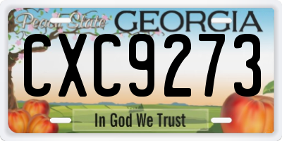 GA license plate CXC9273