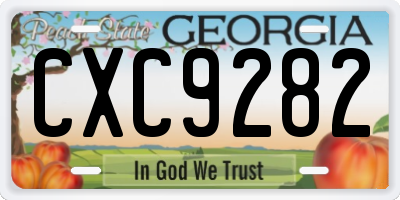 GA license plate CXC9282