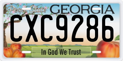 GA license plate CXC9286
