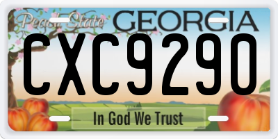 GA license plate CXC9290