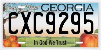 GA license plate CXC9295