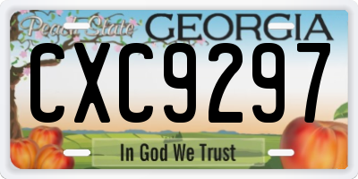 GA license plate CXC9297