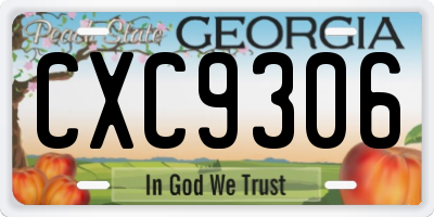 GA license plate CXC9306