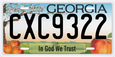 GA license plate CXC9322