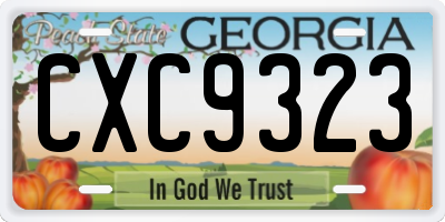 GA license plate CXC9323