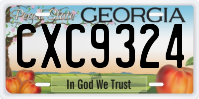 GA license plate CXC9324