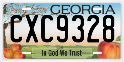 GA license plate CXC9328