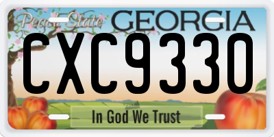 GA license plate CXC9330