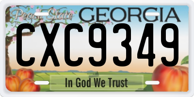 GA license plate CXC9349