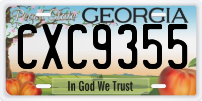 GA license plate CXC9355