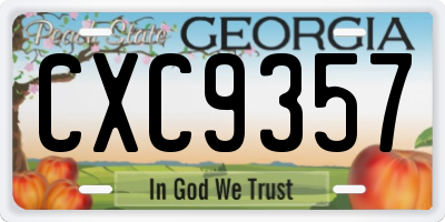 GA license plate CXC9357