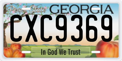 GA license plate CXC9369