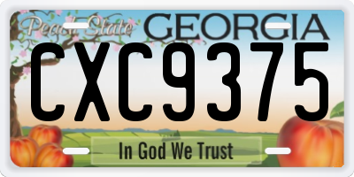 GA license plate CXC9375