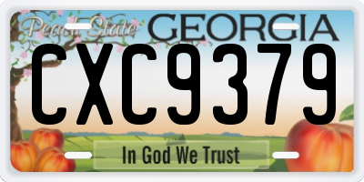 GA license plate CXC9379