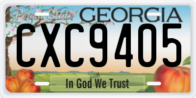 GA license plate CXC9405