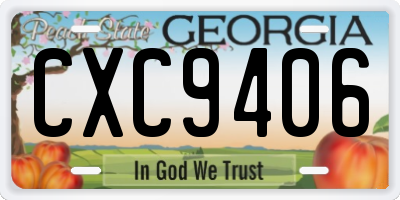 GA license plate CXC9406