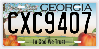 GA license plate CXC9407