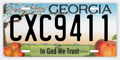 GA license plate CXC9411