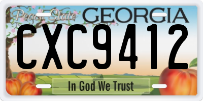 GA license plate CXC9412