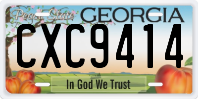 GA license plate CXC9414
