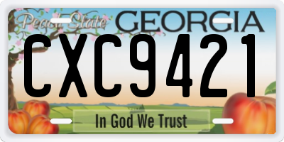 GA license plate CXC9421