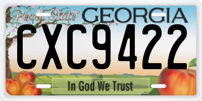 GA license plate CXC9422