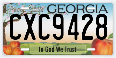 GA license plate CXC9428
