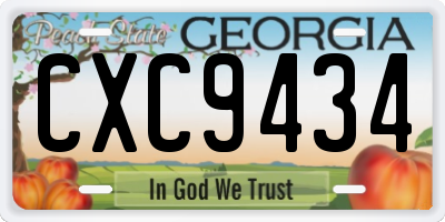GA license plate CXC9434
