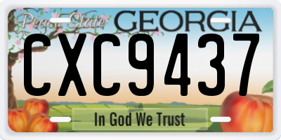 GA license plate CXC9437